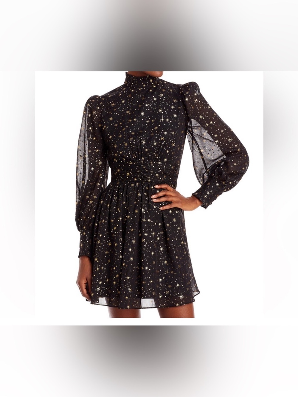AQUA Star Foil Mini Dress SZ Large